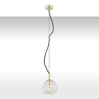 Netlighting Oviedo Dome Pendant Ceiling Light Transparent Brass Steel in Gold
