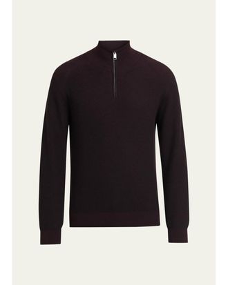 Brioni Mens Cashmere Quarter-Zip Sweater