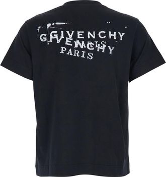 Givenchy Womens T-Shirt With Logo, Black Cotton T-Shirts & Jerseys