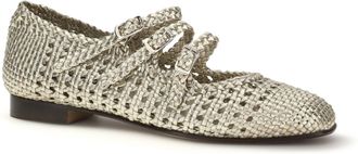 Carel Womens Ariana Ballerinas Platinum Calf Leather Bos Taurus Flat Shoes