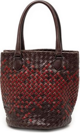 Bottega Veneta Pre-owned Bottega Veneta Bicolor Nappa Intrecciato Bucket Bag Ladies 225166