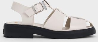 Charles & Keith Leather Caged Sandals