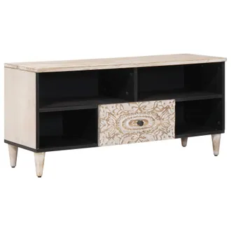 vidaXL Mueble De Tv 100 X 33,5 X 46 Cm Madera De Mango Maciza Vidaxl