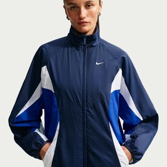 Nike Womens Nike Sportswear Oversized Track Jacket in Blue | IM8401-411