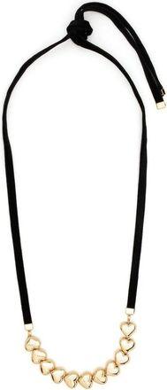 Numbering Goudkleurige Fluwelen Hartketting - Dames - Kettingen - Zwart - ONE Size - Accessoires
