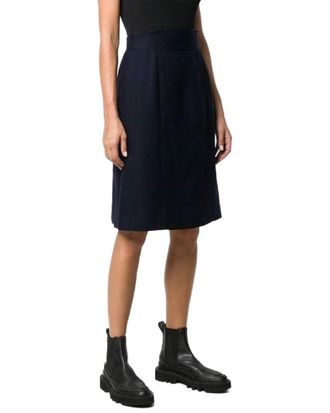 Chanel 80S Textured Wool & Silk High-Waist Straight Skirt, Size Fr; 36 (Authentic Pre-Loved)