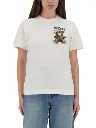 Moschino T Shirt With Teddy Print