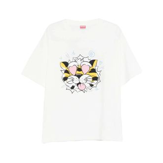 Kenzo Heren, Tops, Wit, Maat: 3XL Katoen