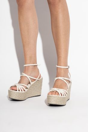 Jimmy Choo London Nyra 100 Wedge Sandals, Womens, Cream