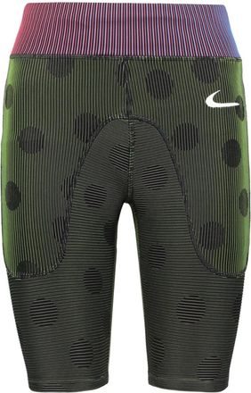 Nike Logo Print Iridescent Shorts - Dames - Korte sportbroeken - Groen - 2XS - Polyester - Fitness