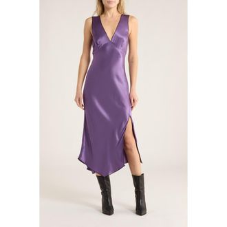 Rails Monique Empire Waist Satin Midi Dress in Amethyst at Nordstrom Rack, Size Medium