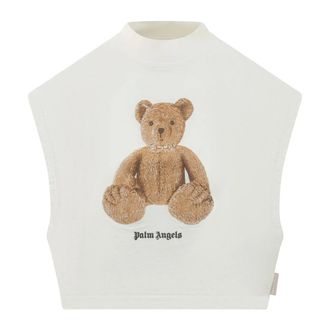 Palm Angels Sleeveless Tops, female, Multicolor, Size: M Bear Boxy Tank Top