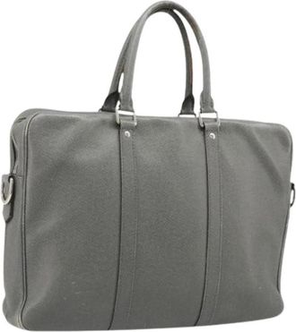 Louis Vuitton Pre-owned Vintage Taiga Business Bag - Dames - Vintage Handtas - Grijs - ONE Size - Leer - Vintage