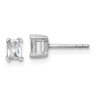 Diamond2Deal 14k Gold 1/2 ct Radiant Lab Grown Diamond Stud Earrings VS Clarity, D-E Color