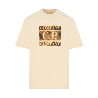 C.P. Company C.P. Company, T-Shirts, male, Beige, XL, Vintage Logo T Shirt