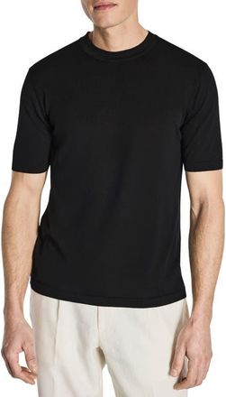 Jack Victor Wellington Cotton & Silk Crewneck T-Shirt in Black at Nordstrom, Size Xxx-Large