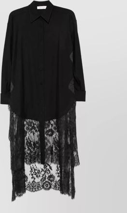 Zimmermann lace wool long-sleeve shirt dress