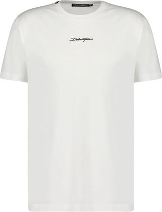 Dolce & Gabbana Cotton T-shirt met logo - Heren - T-shirts - Wit - 2XL - Katoen - Tops