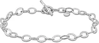 Delmar Textured Oval Link Bracelet in Silver at Nordstrom Rack