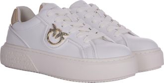 Pinko Womens Sneakers Yoko White Leather Trainers