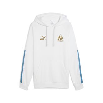 Puma Felpa con cappuccio Olympique de Marseille KING da uomo, Accessori, Bianco, XS