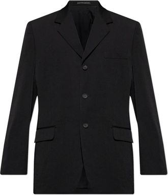 Yohji Yamamoto Jassen, Heren, Zwart, XL, Wol, Wollen blazer