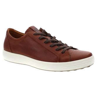 Ecco Ecco Soft 7 470364 Leather Mens Low Top Trainers - Cognac - Size:UK 10.5-11