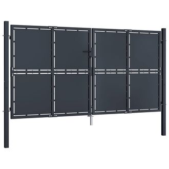 Berkfield Home Garden Gate Steel 300x125 cm Anthracite in Dark Grey