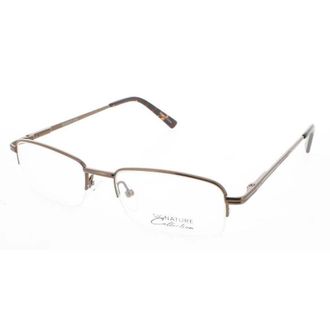 Signature Mens Brown Rectangular Eyeglass Frames 1085Brown50