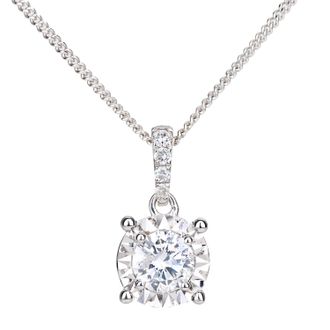 Diamant L'&eacute;ternel Womens 18ct White Gold Pendants With 0.31ct Diamond - One Size - One Size