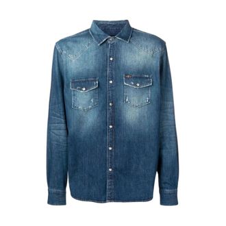 7 For All Mankind Denim Shirts, male, Blue, Size: 2XL Western Blue Shirt