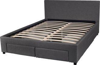 Weber Industries Cama con 4 cajones, gris oscuro, 140x190