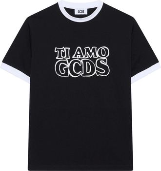 GCDS T-Shirt Logo Ti Amo Gcds Outlined-Donna