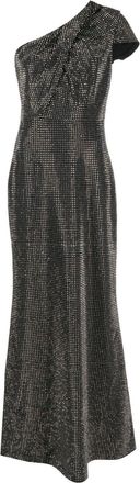 Roland Mouret asymmetric crystal-embellished maxi dress - women - Polyester/Polyester - 12 - Black