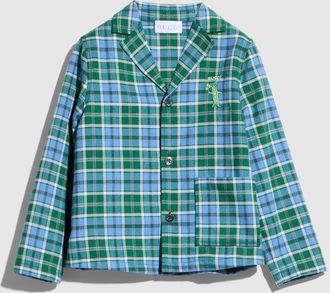 Gucci Kids - Cotton Tartan Shirt, Size 10 years, Blue