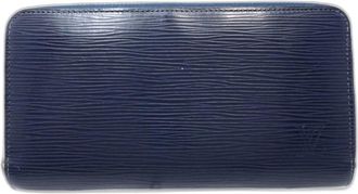 Louis Vuitton Blue Indigo Leather Long Wallet (Bi-Fold) (Pre-Owned)