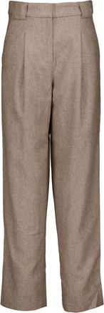 Co'Couture Meera Broeken - Dames - Straight fit broeken - Bruin - L - Wol - Broeken