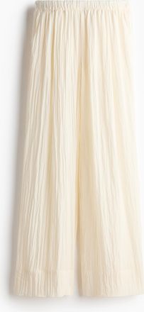 H&M Schlupfhose aus Crinklestoff - Cremefarben