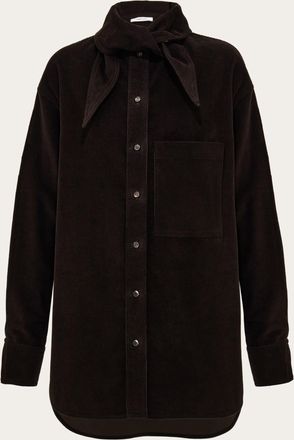 Ferragamo Donna Over shirt in velluto Marrone