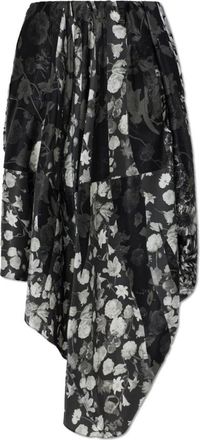 Maison Margiela Gebloemde gedrapeerde asymmetrische rok - Dames - Midirokken - Grijs - S - Rokken