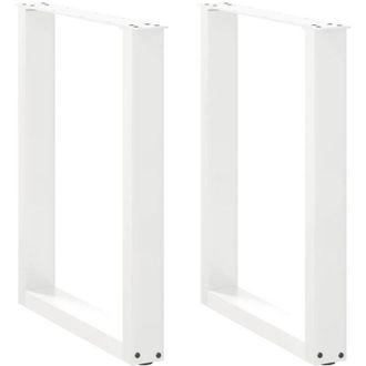 vidaXL Patas Para Mesa De Comedor En Forma De U (2 Unidades), Color Blanco, 70 X (72-73) Cm, Acero Vidaxl
