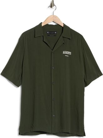 AllSaints Burman Camp Shirt in Kombu Green at Nordstrom Rack, Size Xx-Large