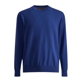 Alviero Martini 1A Classe Round-neck Knitwear, male, Blue, Size: 2XL Maglioncino