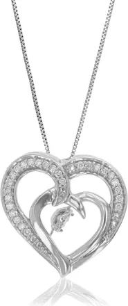Vir Jewels 1/6 cttw Lab Grown Diamond Heart Pendant Necklace in Sterling Silver with Chain For Women