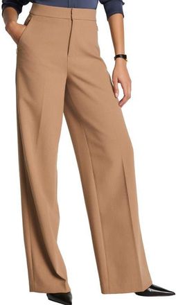 Spanx SPANXsupersmooth WellSuited 360 High Waist Wide Leg Pants in Heather Camel at Nordstrom, Size X-Large