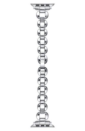 Posh Tech Joy Stainless Steel Apple Watch Watchband in Silver at Nordstrom, Size 44Mm