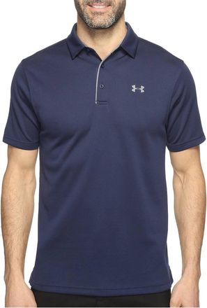Under Armour Tech Button Up Placket Polo In Midnight Navy