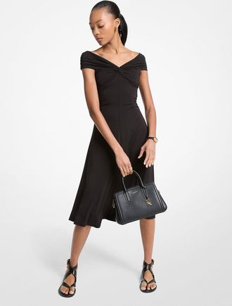Michael Kors Stretch Viscose Off-The-Shoulder Midi Dress