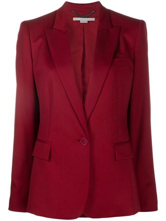 Stella McCartney slim-fit single-breasted blazer - women - Cotton/Viscose/Wool - 34 - Red