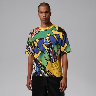 Nike Jordan Mens Jordan Essentials Boxy T-Shirt in Yellow | IF3904-741